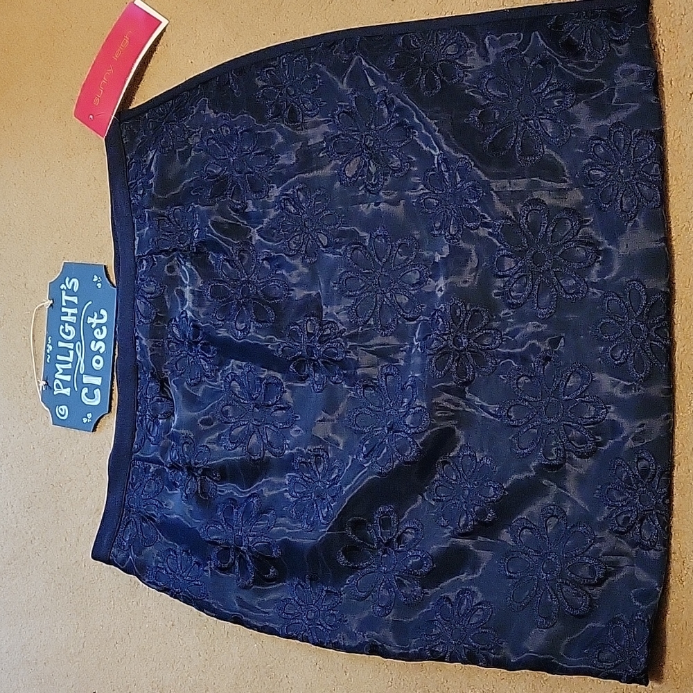 Sunny Leigh Navy Skirt 12 New Floral